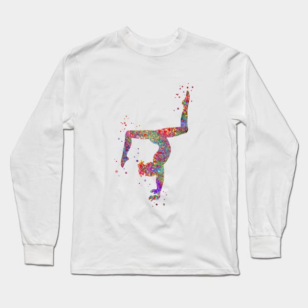 Gymnastics girl Long Sleeve T-Shirt by RosaliArt